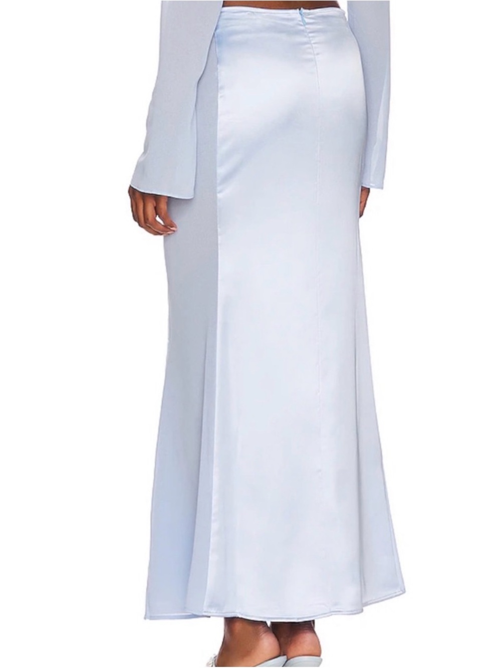 Danielle Guizio Two-Tone Light Blue and Gray Maxi Skirt - Picture 3 of 8